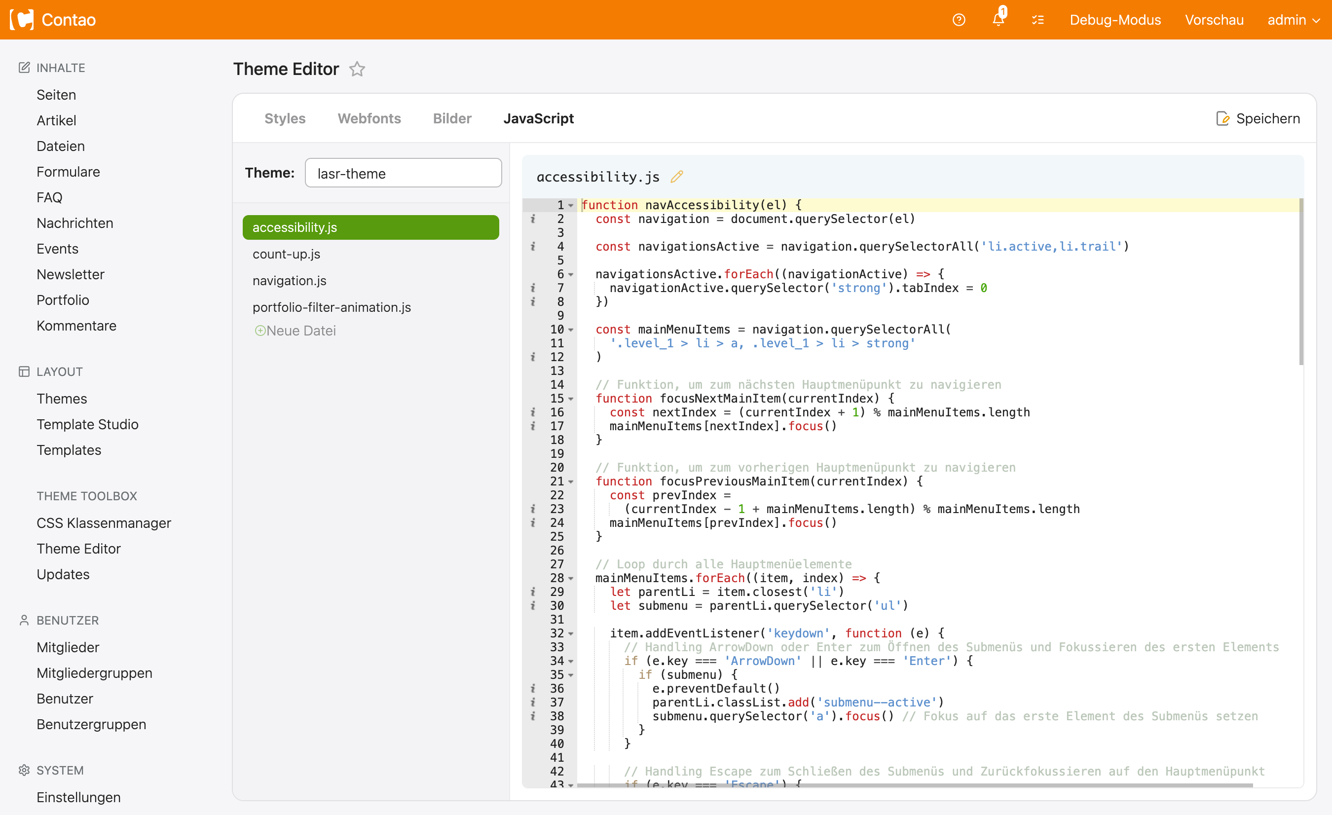 Theme Editor – JavaScript