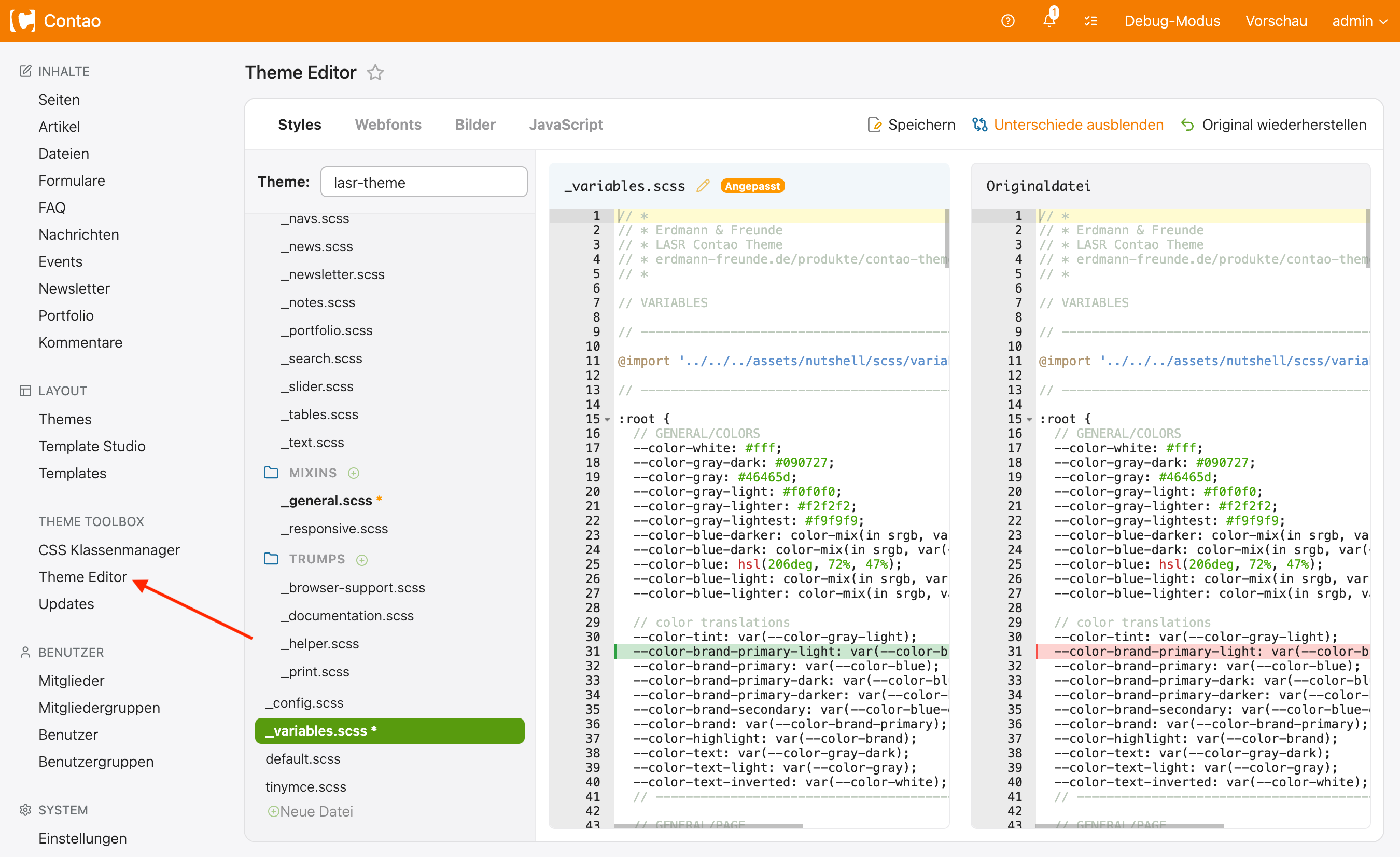 Theme Editor – Styles